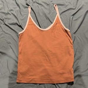Tan Ribbed Tank Top